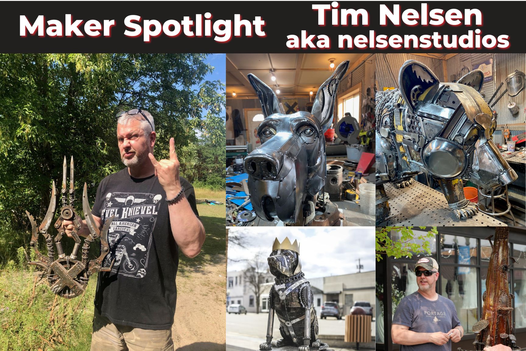 Empire Abrasives Maker Spotlight on Tim Nelsen, a talented metal artist, sculptor, and designer