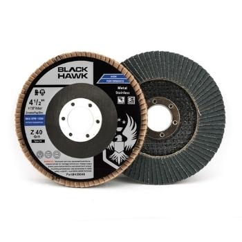 4 1/2" zirconia flap discs - front and back of grinder wheels