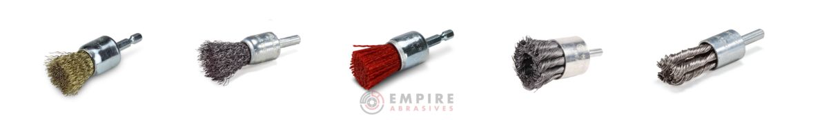 Wire end brushes - brass, carbon steel, stainless steel, and nylon