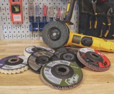 Angle grinder and attachments - flap disc, cutting wheel, grinding wheel, and polishing disc