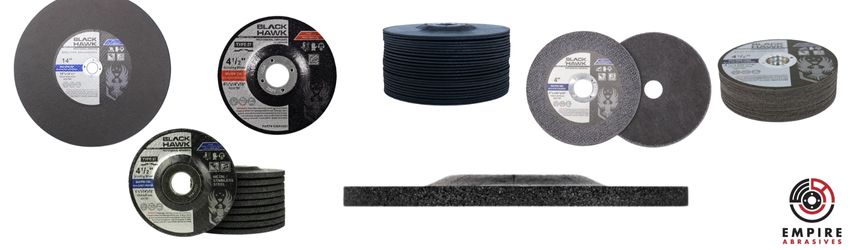 Bonded abrasives examples - chop saws, grinding wheels, cutoff discs