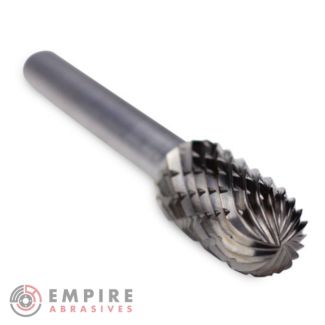 Cylinder Radius End Carbide Burr, Double Cut - 1/4" Shank