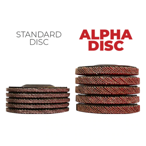 Standard flap disc vs XL High Density Ceramic Flap Disc