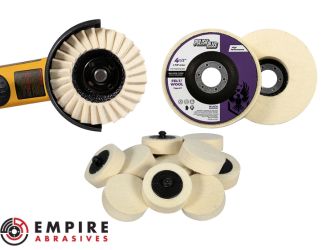 Different types of felt polishing discs