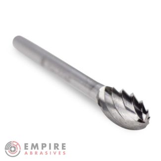 Flame Shape Carbide Burr, Aluma Cut - 1/8" Shank