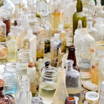 Glass bottles of assorted sizes and styles