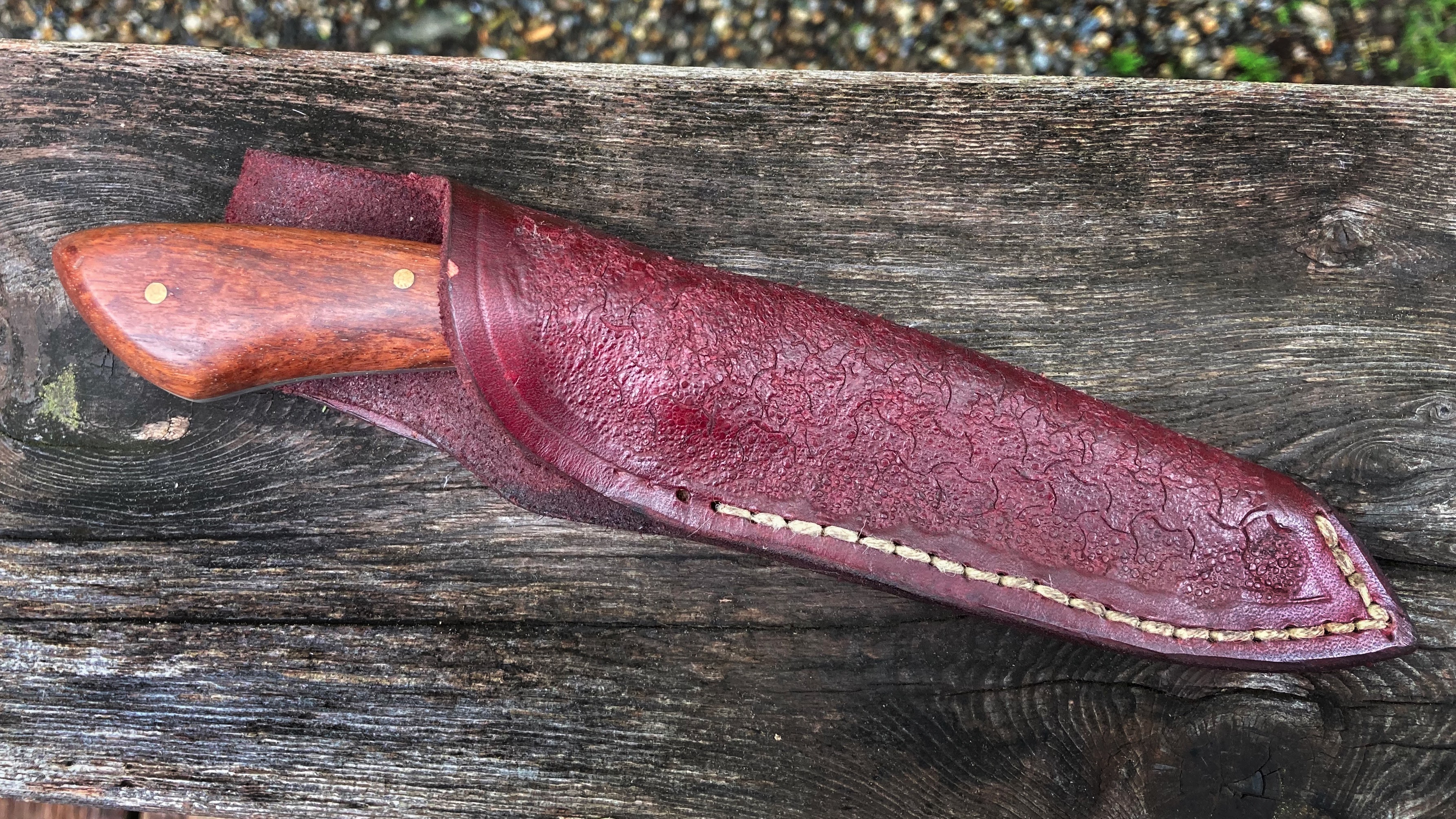 Handmade bushcraft knife sheath by Liam Penn