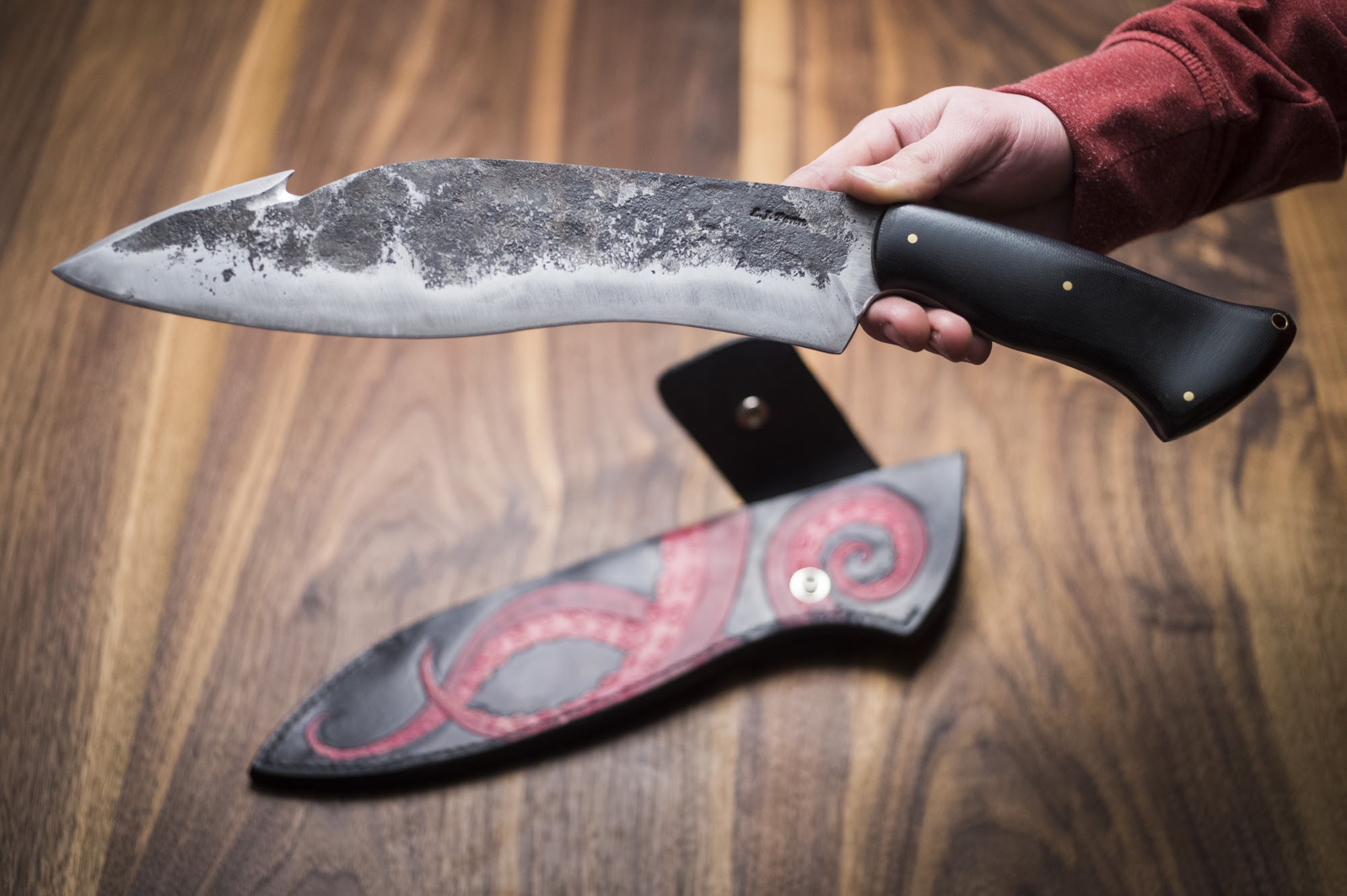 Hand Forged kukri knife by Liam Penn
