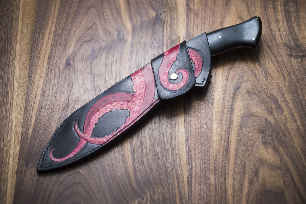 Hand Forged kukri knife sheath by Liam Penn