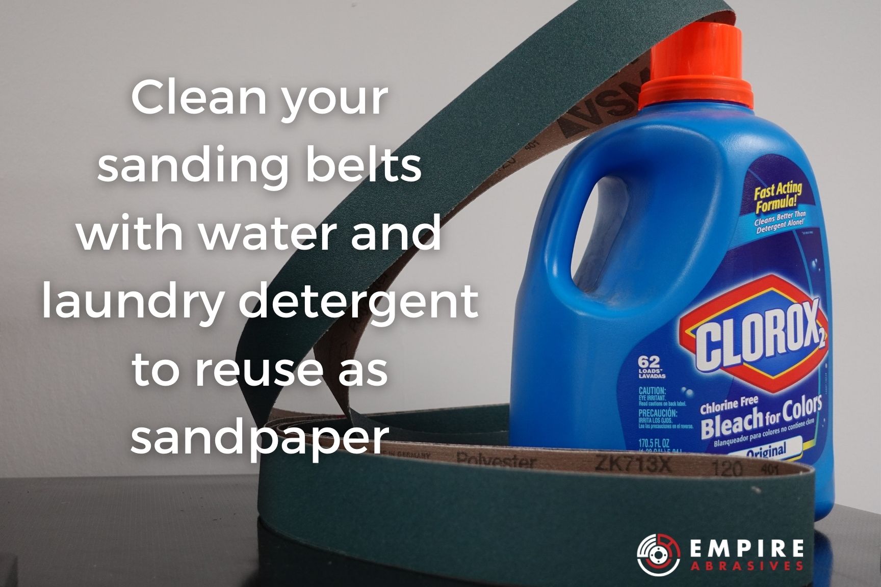 Clean your sanding belts with water and laundry detergent