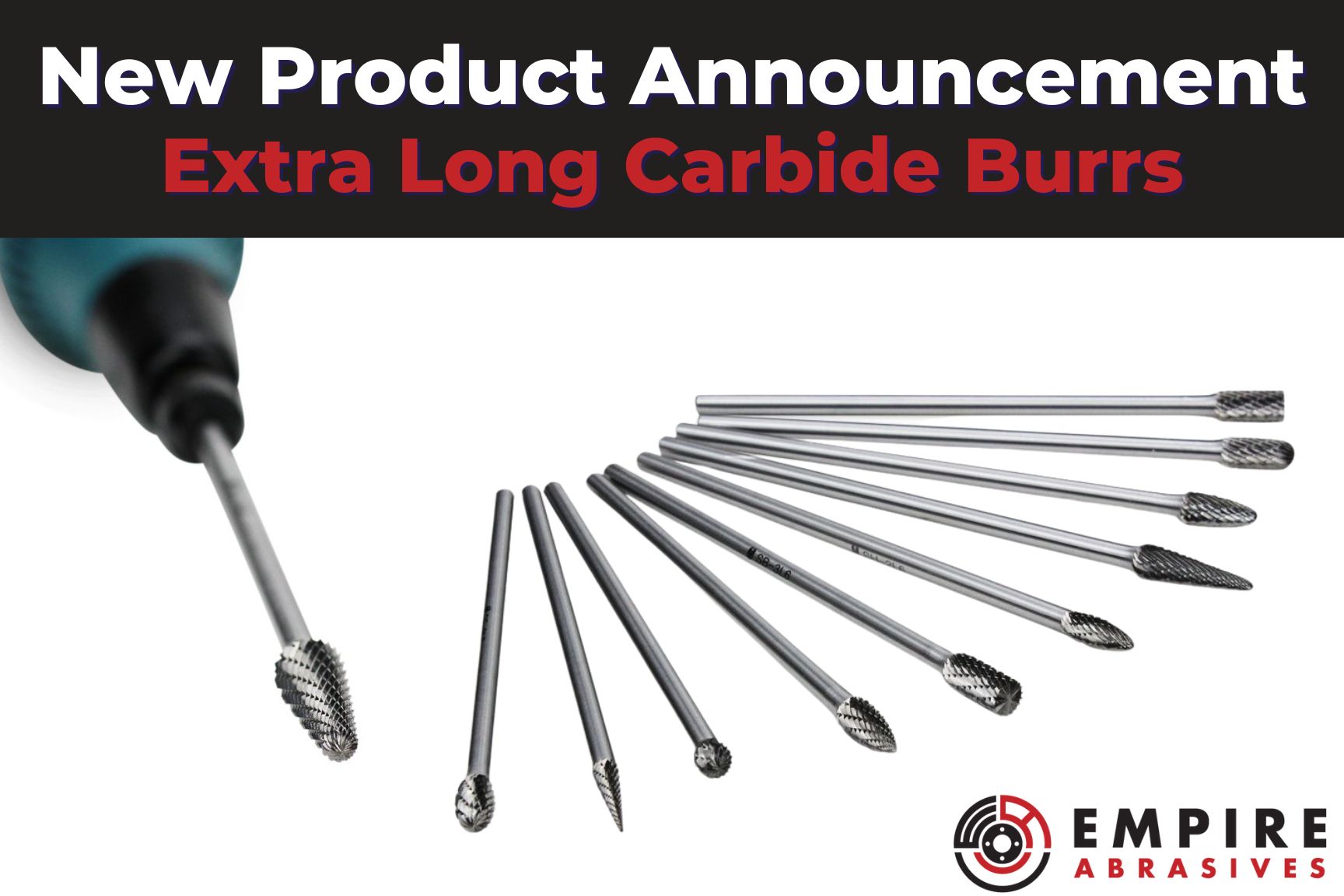 6" Long Shank Carbide Burrs - Double Cut