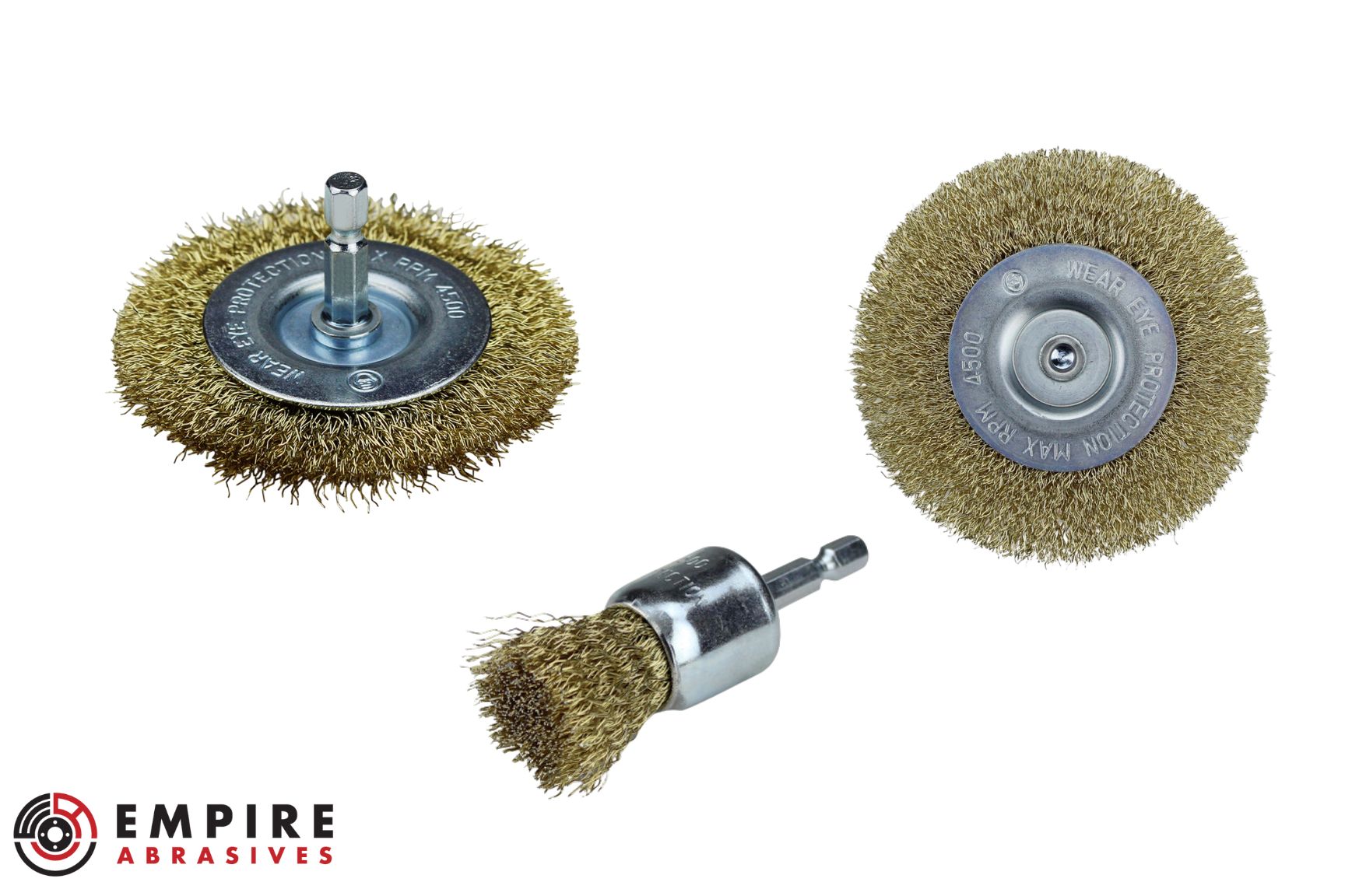 Brass Rotary Wheel and Brush Set, 5 Piece