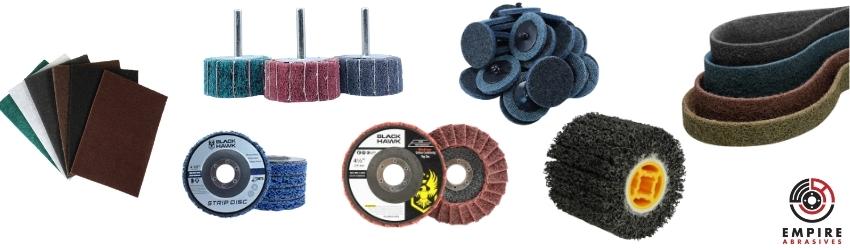 Non-woven abrasives - easy strip disc, flap drums, surface conditioning belts, quick change disc