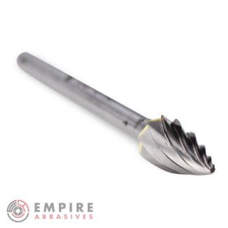 Pointed Tree Carbide Burr, Aluma Cut - 1/8" Shank