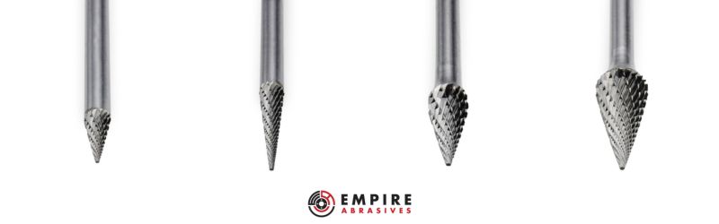 Pointed Cone Tungsten Carbide Burr Head of Double Cut Long Shank Rotary Burrs