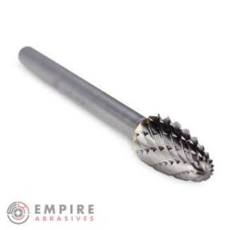 Rounded Tree Carbide Burr, Double Cut - 1/8" Shank