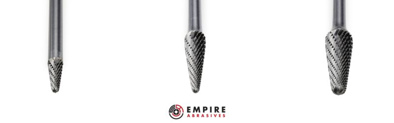 Taper Radius End Tungsten Carbide Burr Head of Double Cut Long Shank Rotary Burrs