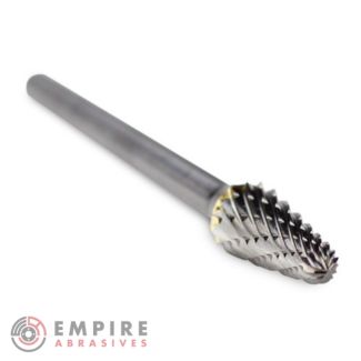 Taper Radius End Carbide Burr, Double Cut